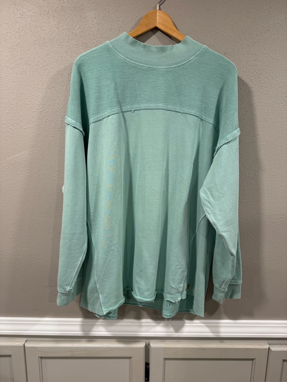 BKE Mint Green Ribbed-Trim Pullover - Picture 2 of 5